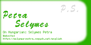 petra selymes business card